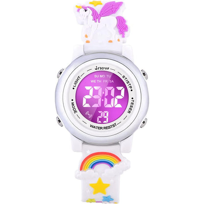 3D Cartoon Waterproof Watches for Girls with Alarm - Best Toys Gifts for Girls Age 3-12