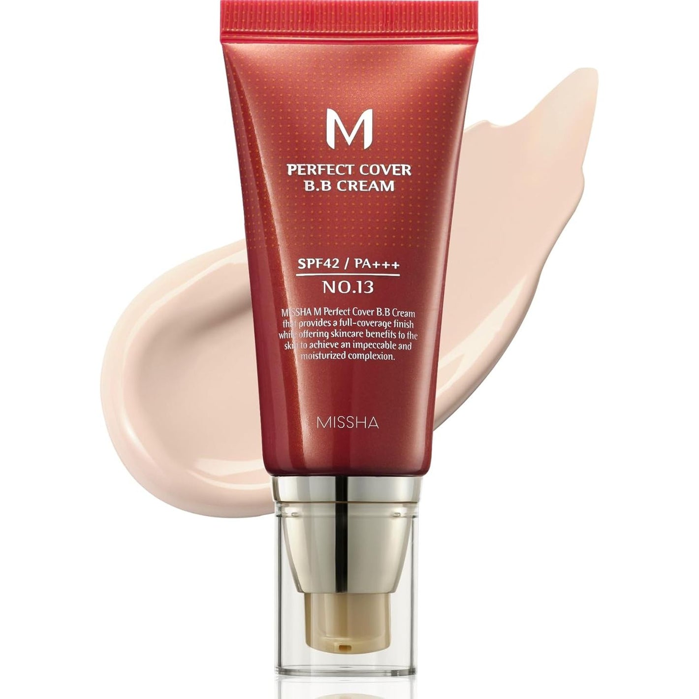 MISSHA M Perfect Cover BB Cream No.13 Bright Beige - Fair with Cool Undertone SPF 42 PA +++ 1.69 Fl Oz - Tinted Moisturizer with SPF
