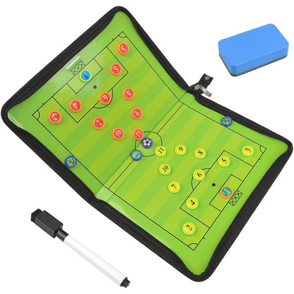 Magnetic Soccer Coaching Board, Football Coaching Board Coaches Clipboard Tactical with 26 Magnets, Dry Erase Marker, Eraser, Foldable and Portable Soccer Tactics Board