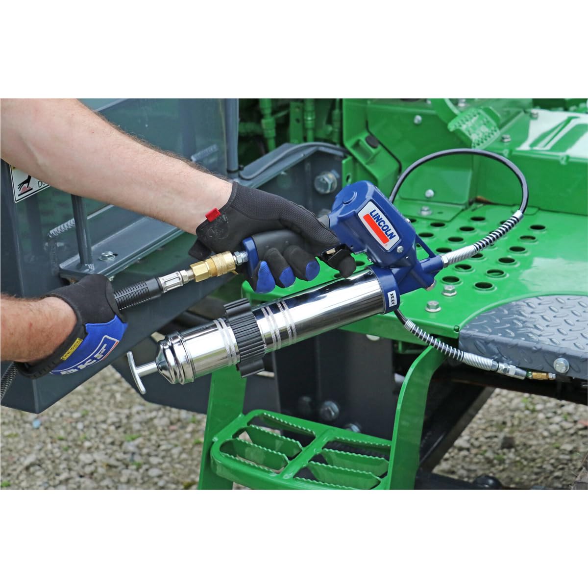 Buy now Lincoln 1162 Pneumatic Grease Gun with 30" High-Pressure Hose and Coupler, Variable Speed Trigger, 6,000 PSI, Fully Automatic, Continuous Operation, Combination Filler Coupler Air Bleeder Valve at indiglob india