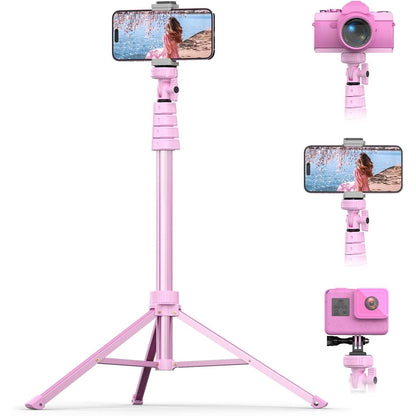 UBeesize 62" Phone Tripod & Selfie Stick, Camera Tripods Stand with Wireless Remote and Phone Holder,Compatible with iPhone Android Phone, Perfect for Selfies/Video Recording/Live Streaming Black