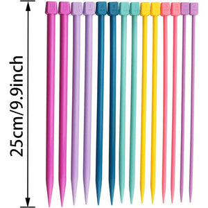 Buy now ITROLLE Knitting Needle 14PCS 4mm 5mm 6mm 7mm 8mm 9mm 10mm Colourful Single Pointed Knitting Straight Pins at indiglob india