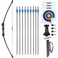 45" Youth Bow and Arrows Set for Kids 8-12 Teens Recurve Archery Beginner Gift Longbow Kit, Outdoor Hunting Play Gift Toys, 9 Arrows, 4 Target Face for Backyard Game Age 12-14 14-16