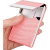 JuneLsy Business Card Holder - Professional Business Card Case Metal Name Card Holder Pocket Business Card Carrier for Men & Women with Magnetic Shut (bz-Black) - DM-Pink