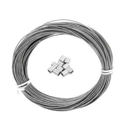 DGOL Coated 100 ft Picture Wire 304 Stainless Steel Rope 1/16 inch (1.5 mm) Photo Hanging Cable,7x7 Standard Core,100 feet,with 10pcs Sleeves