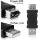 SKYPIA New Firewire IEEE 1394 6 Pin Female F to USB M Male Adaptor Converter