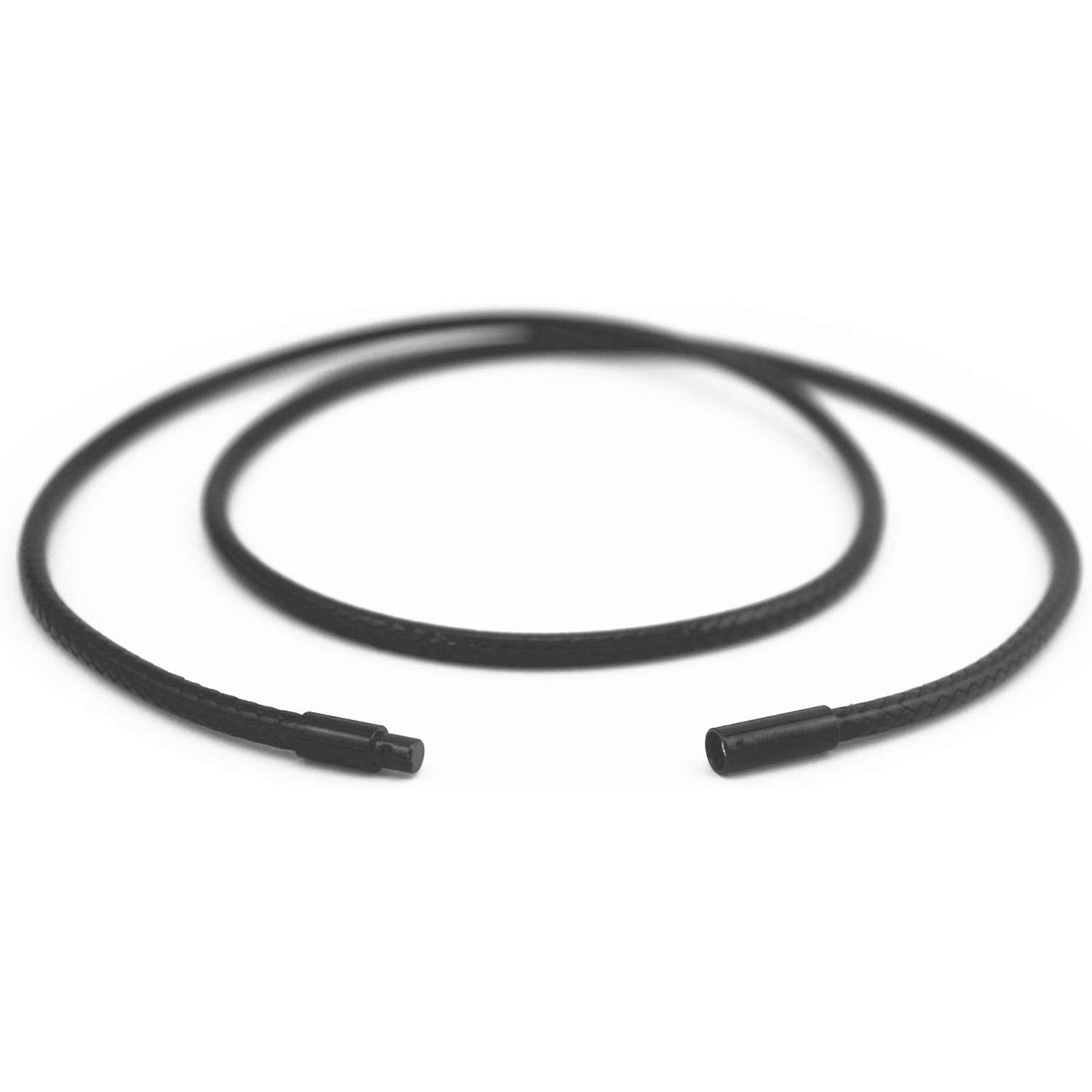 Glory Qin 3mm Black Braided Leather Cord Wax Wire Leather Cord Chain Stainless Steel Rice Clasps Necklace Rope Chain 16 to 28 Inch (18 Inches)