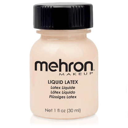 Mehron Makeup Liquid Latex | SFX Makeup | Halloween | Latex Glue for Skin | Special FX Prosthetic Glue 1 fl oz (30 ml) (Light Flesh)