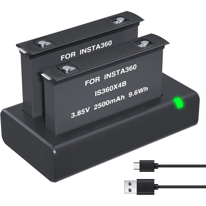 Insta360 ONE X Battery Charger Pack, Compatible with Insta360 ONE X Action Camera, LP 3-Pack Replacement Battery & Triple Slot USB Charger with Built-in TF Memory Card Reader