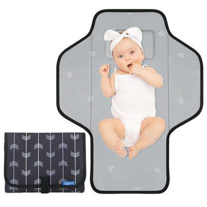 Buy now Baby Portable Changing Pad Travel - Waterproof Compact Diaper Changing Mat with Built-in Pillow - Lightweight & Foldable Changing Station, Newborn Shower Gifts Black-Arrows at indiglob india