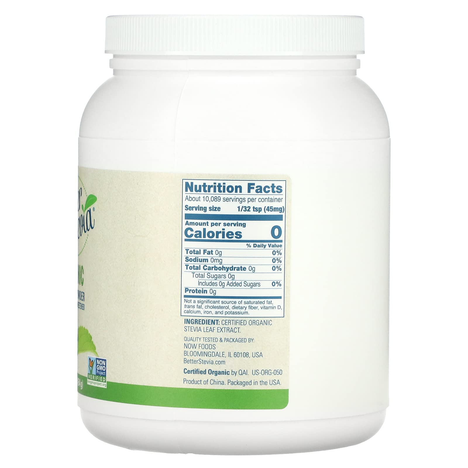 Buy now Now Foods Better Stevia Certified Organic Extract Powder 1 Lb (454 G) Powder at indiglob india