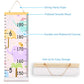 Beinou Baby Growth Chart for Wall Height Chart for Kids Wood Frame Measure Ruler 7.9in x 79in Canvas Hanging Height Measurement for Wall Decor