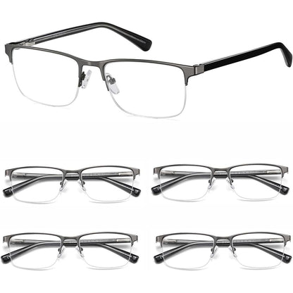 EYECEDAR 5-Pack Reading Glasses For Men Spring Hinges Readers for Men 1.00