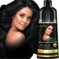 Herbishh Hair Color Shampoo - Magic Dye for Gray Hair, Lasting Color in Minutes - 500 Ml, 3-In-1, Ammonia-Free (Dark Brown)
