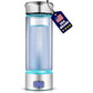 LevelUpWay - Hydrogen Water Bottle Up to 4000PPB SPE PEM Technology Water Ionizer (Borosilicate Glass, Silver)