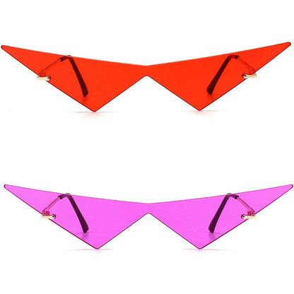 willochra Triangle One Piece Frameless Sunglasses For Women Trendy Ocean Lens Sun Glasses Men Party Prom Sunglasses
