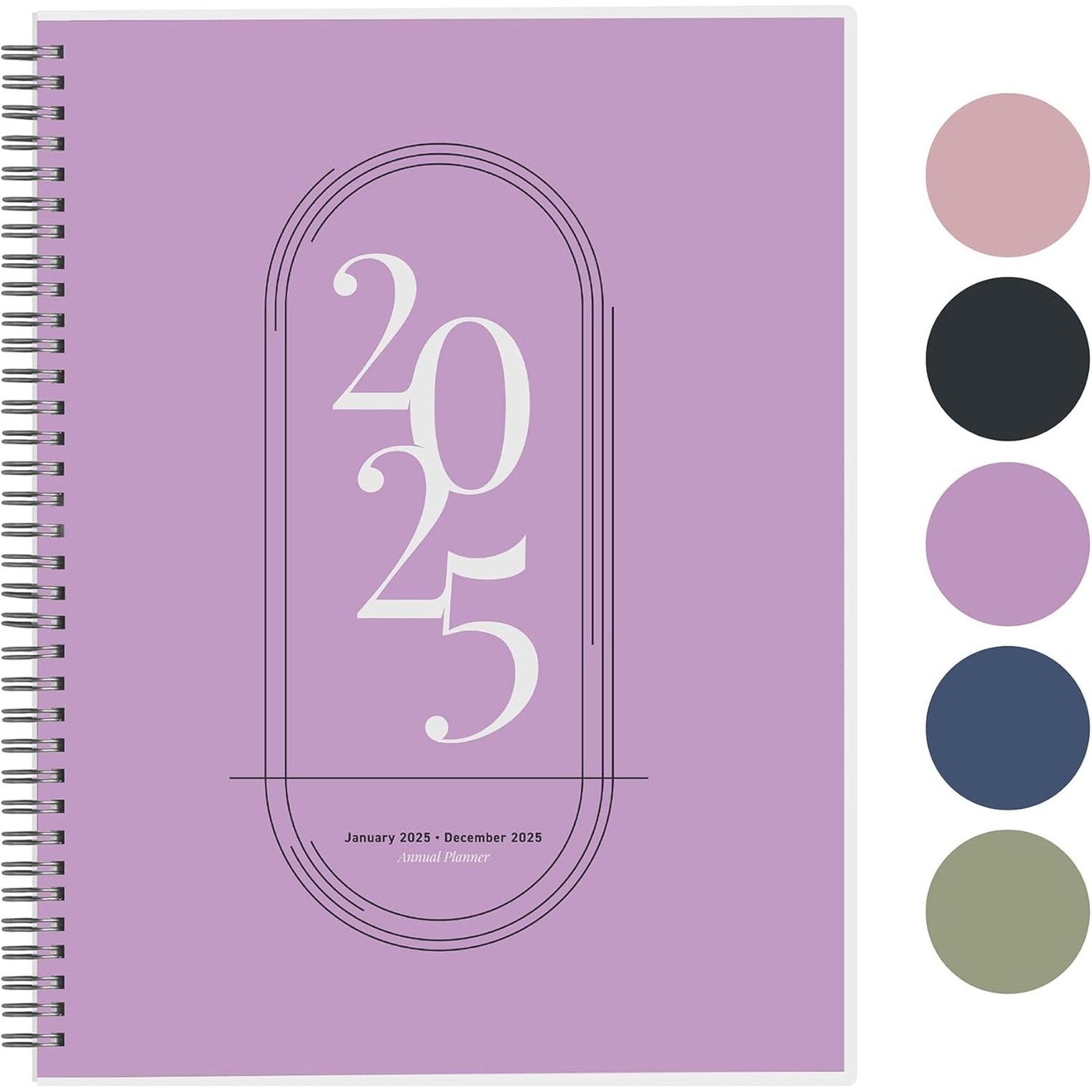 Rileys 2025 Weekly Planner - Annual Weekly & Monthly Agenda Planner, Jan - Dec 2025, Flexible Cover, Notes Pages, Twin-Wire Binding (8.5 x 11-Inches, Lilac)