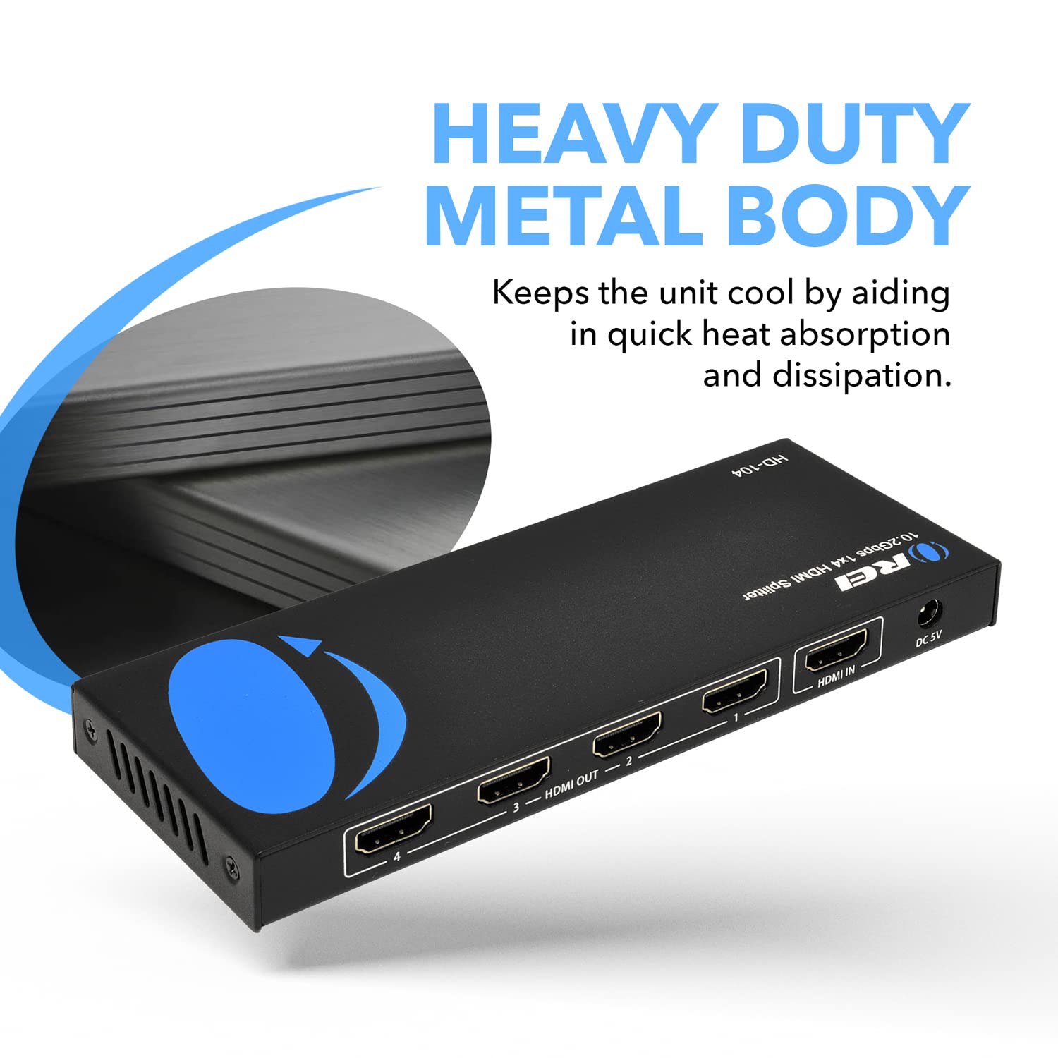 Buy now OREI HDMI Splitter 1 in 4 Out – 4K@30Hz HDMI 2.0 Splitter with HDCP 1.4, EDID Management, and LPCM/Dolby/DTS Audio Support–Compact Plug & Play Design at indiglob india