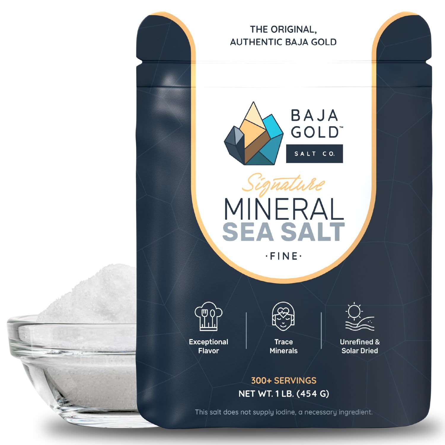 Buy now Baja Gold Mineral Sea Salt - Recommended by Gary Brecka - Fine Grind Salt for Cooking & Baking | Natural Baja Salt for Culinary Uses | Great for Finishing Dishes | 1 lb. Resealable Bag, 300+ Servings. at indiglob india