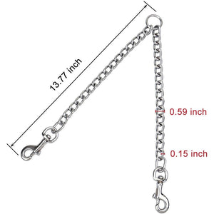 Metal Double Dog Leash for Two Dogs, Heavy Duty Metal Dog Leash, Chew Proof Tangle Free Dual Pet Extension Splitter Lead for Small Large & Medium Size Dogs