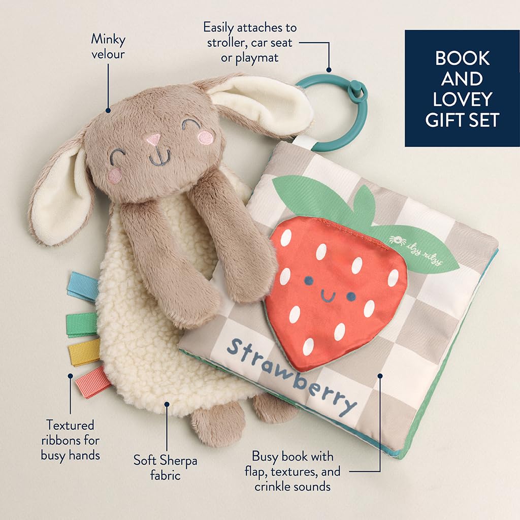 Buy now Itzy Ritzy Bunny Lovey & Crinkle Book Gift Set - Learn & Snuggle Gift Set Includes Soft Sherpa Bunny Lovey & Soft Book with Flap, Textures & Crinkle Sounds (Bunny) at indiglob india