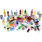 Miniature Food Drink Bottles Pretend Play Kitchen Game Party Toys (10 Bottles + 10 Foods（Random）)