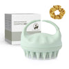 Sndyi Soft Silicone Scalp Massager for Dandruff Removal and Hair Growth - Wet Dry Scalp Exfoliator Brush for Scalp Care - Beige - Green