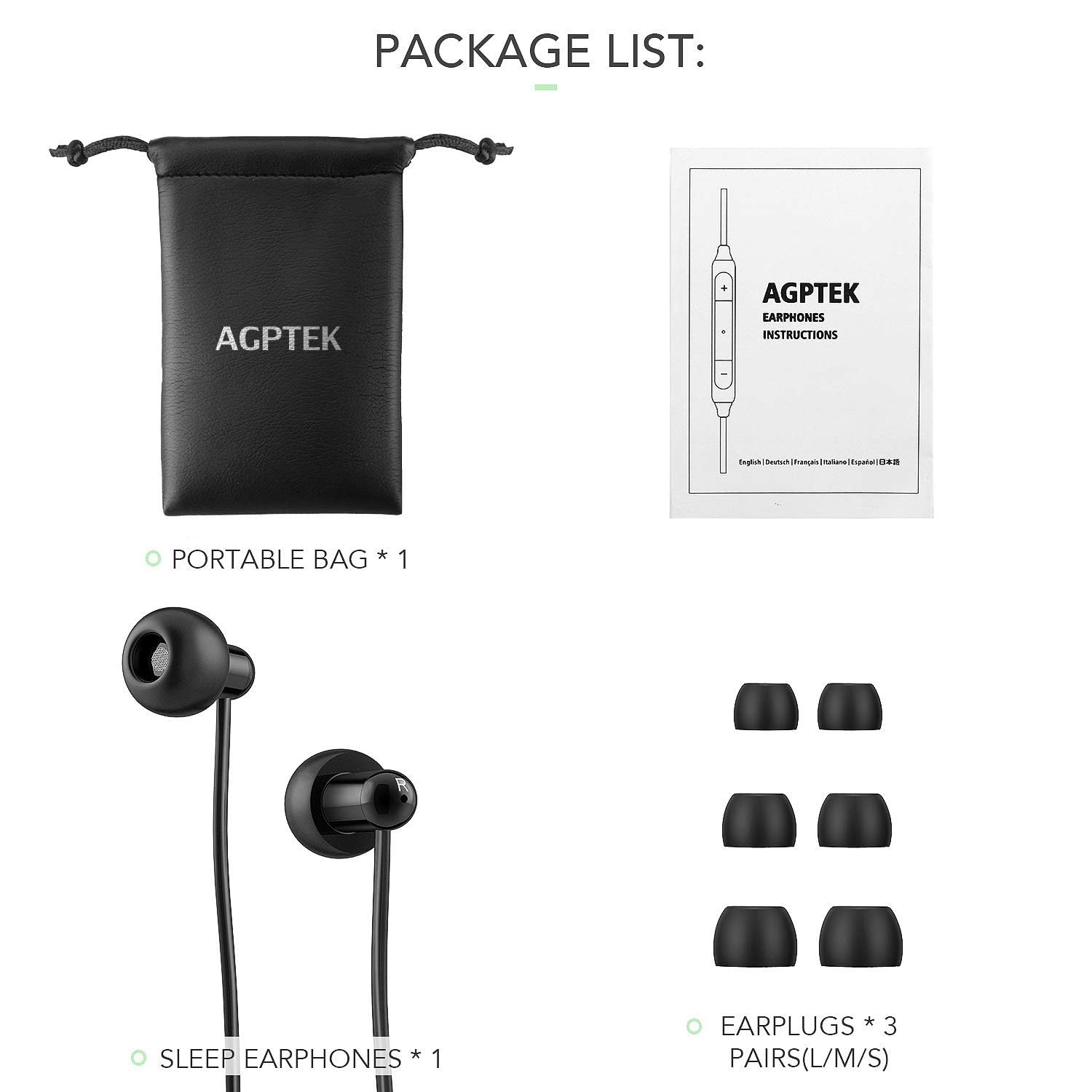 Buy now AGPTEK Sleep Earbuds, in-Ear Earphones for Sleeping with 3 Sizes Ultra-Light Soft Silicone, Noise Isolating Headphone Perfect for Sleeping, Insomnia, Side Sleeper, Air Travel, Meditation & Relaxation at indiglob india