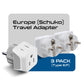 Buy now Ceptics Schuko Germany, France Plug Adapter, Dual Input - Ultra Compact Light Weight - Usa to Russia, South Korea Travel Adaptor Plug - Type E/F (3 Pack) at indiglob india