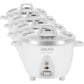 AROMA® Select Stainless® Rice Cooker, 3-Cup (Uncooked) / 6-Cup (Cooked), Stainless Steel Inner Pot, Small Rice Cooker, Auto Keep Warm, 1.2 Qt, White, ARC-753SG