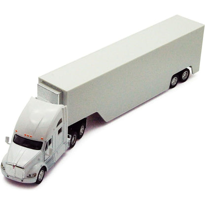 KiNSMART Kenworth T700 Container Truck, 1:68 Scale, Die Cast Metal Model, White, Pullback Action