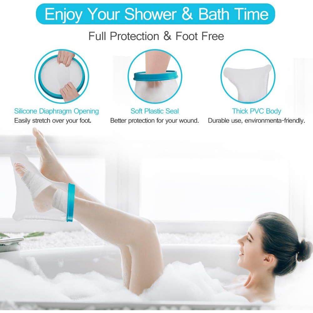 100% Waterproof Foot Cast Cover Wound Protector for Shower Bath, Watertight Cast Bag Covers for Broken Surgery Foot, Wound and Burns - Reusable [2025 Upgrade] - My Store