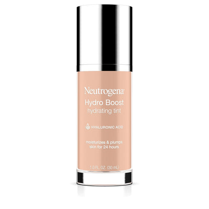 Neutrogena Hydro Boost Hydrating Tint Foundation Makeup for Dry Skin, with Hyaluronic Acid, Lightweight Oil-Free Water Gel, Non-Comedogenic, 40 Nude Color, 1.0 fl. oz
