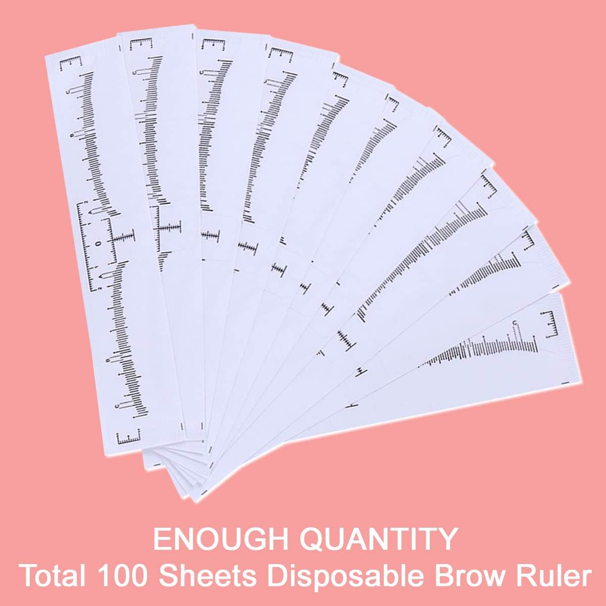 100 Pack Eyebrow Ruler, KINGMAS Disposable Brow Ruler Microblading Adhesive Eyebrow Sticker Stencil Guide Measuring Tool - My Store