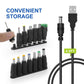 LANMU USB to DC Power Cable, DC 5V Power Cord 5.5 2.1mm Jack Charging Cable with 14 Interchangeable Plugs Addapters for 5V Devices