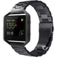 Simpeak Women Men Stainless Steel Metal Band Strap with Stailess Steel Frame Compatible with Fitbit Blaze, Match Link Removal Tool, Black