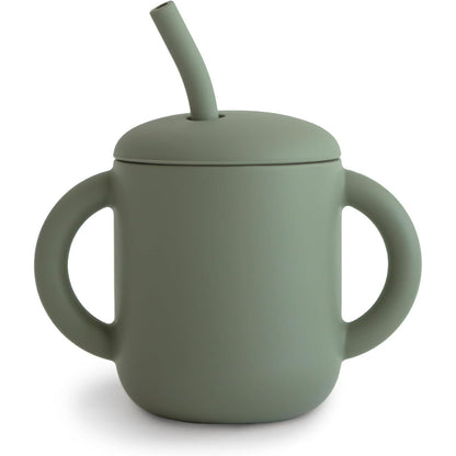 mushie 100% Silicone Training Cup & Straw for Toddlers | 6 Months+ (Shifting Sand)