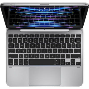 Brydge 11 MAX+ Wireless Keyboard Case with Multi-Touch Trackpad for iPad Pro 11" & iPad Air 11", White Magnetic SnapFit Case, Silver Keyboard