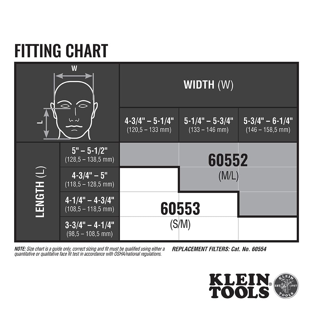 Buy now Klein Tools 60552 Reusable P100 Half-Mask Respirator with Replaceable Filters for Dust, Metal Fumes, and Oil Mist, M/L at indiglob india