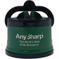 AnySharp – GLOBAL – Hands Free Knife Sharpener - Easy to Use Sharpening Tool with PowerGrip Suction Base and 20-Degree Pre-set Angle - For All Knives: Chef’s, Serrated, and Hardened Steel - Blue