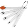 5 Pcs Mini Measuring Spoons Set, Stainless Steel Small Measuring Spoons Tad 1/4 tsp, Dash 1/8 tsp, Pinch 1/16 tsp, Smidgen 1/32 tsp, Drop 1/64 tsp for Home Kitchen Baking Cooking Gifts - A: Metal Silver 5pcs