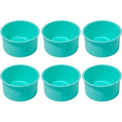 Silicone Mini Round Cake Molds, 4 Inch, Blue, Reusable, Non-Stick, Microwave, Oven, Freezer Safe