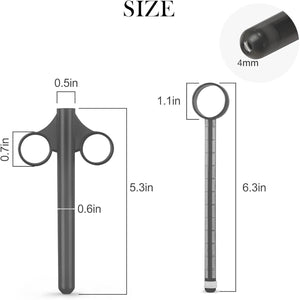 [2Pack+Storage Bag] Lube Applicator Syringe with 10ml Precise Scales, 6.5" Anal Lube Shooter with Air-Proof Silicone Cap Reusable Lubricant Tube Applicator for Women, Men & Couples, Black