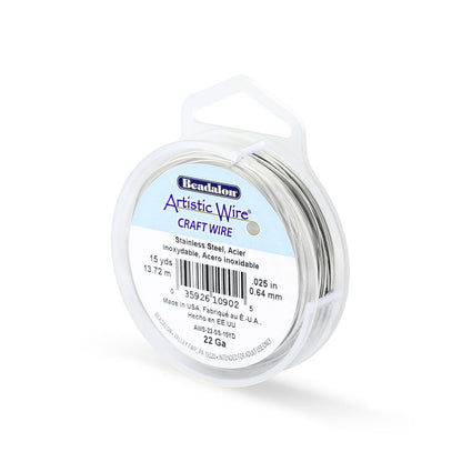 Artistic Wire, 22 Gauge Stainless Steel Craft Wire, 15 yd