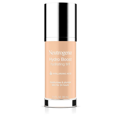 Neutrogena Hydro Boost Hydrating Tint Foundation Makeup for Dry Skin, with Hyaluronic Acid, Lightweight Oil-Free Water Gel, Non-Comedogenic, 30 Buff Color, 1.0 fl. oz