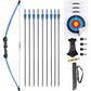 45" Youth Bow and Arrows Set for Kids 8-12 Teens Recurve Archery Beginner Gift Longbow Kit, Outdoor Hunting Play Gift Toys, 9 Arrows, 4 Target Face for Backyard Game Age 12-14 14-16