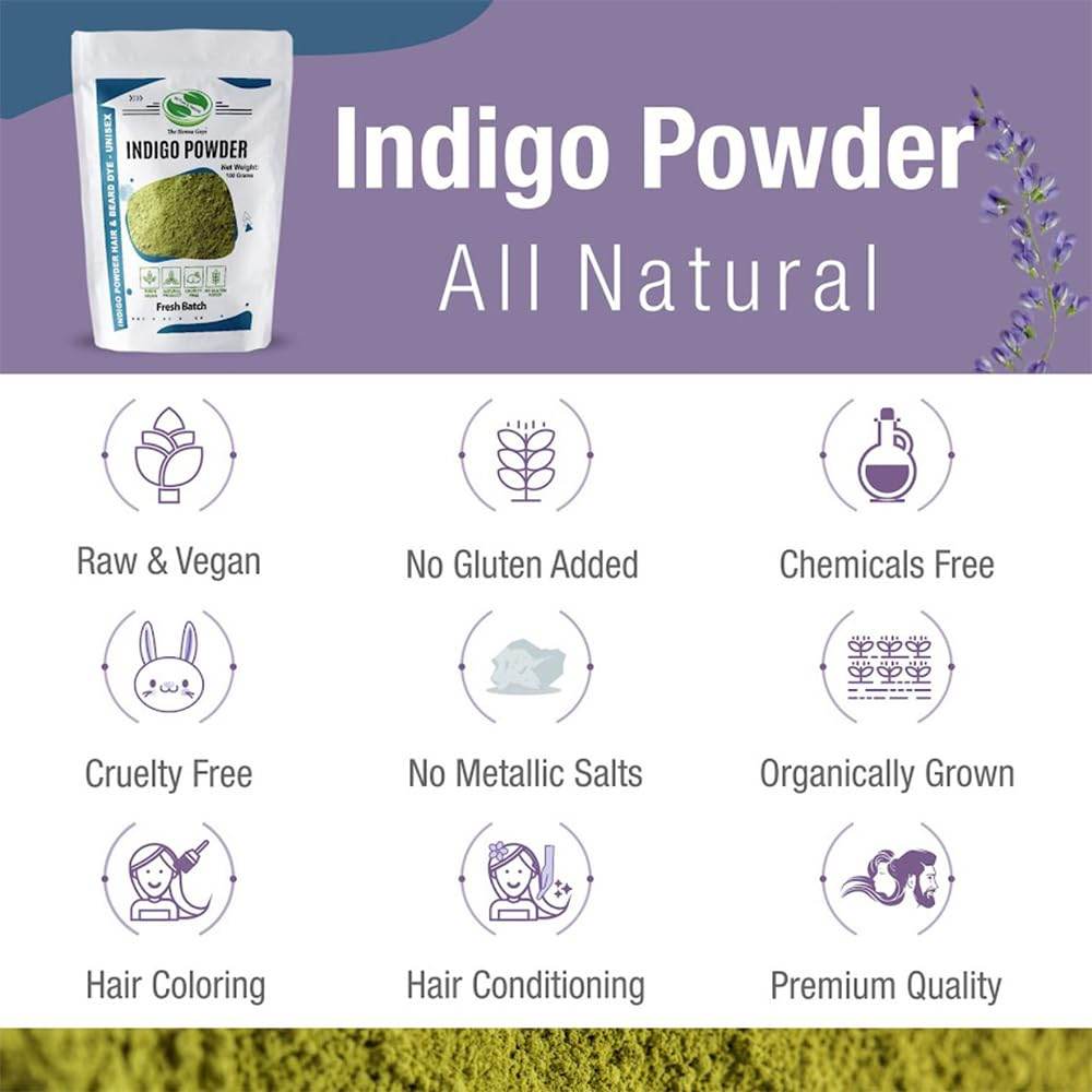200 Grams INDIGO POWDER For Hair Dye/Color - The Henna Guys - My Store