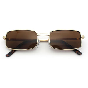 SA106 Mens Retro Vintage Narrow Rectangular Pimp Metal Sunglasses