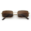SA106 Mens Retro Vintage Narrow Rectangular Pimp Metal Sunglasses - Gold Brown