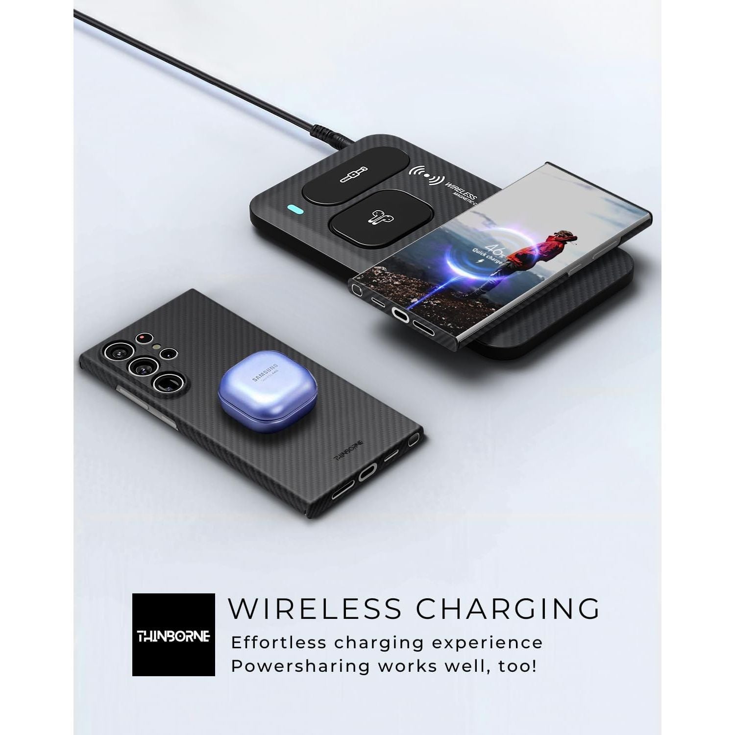 Buy now Thinborne Compatible with Samsung Galaxy S24 Ultra Case, [Made of 600D Aramid Fiber] [Magnetic Charging] [Thin & Lightweight] [ Slim Minimalist Style with Carbon Fiber Textures] at indiglob india